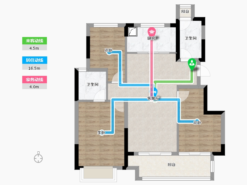 重庆-重庆市-永川万科城-82.00-户型库-动静线