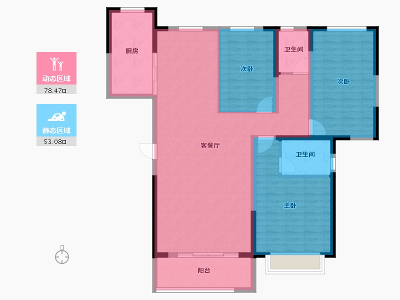 宁夏回族自治区-银川市-奥莱小镇春晓-119.20-户型库-动静分区