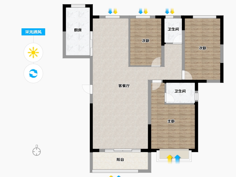 宁夏回族自治区-银川市-奥莱小镇春晓-119.20-户型库-采光通风