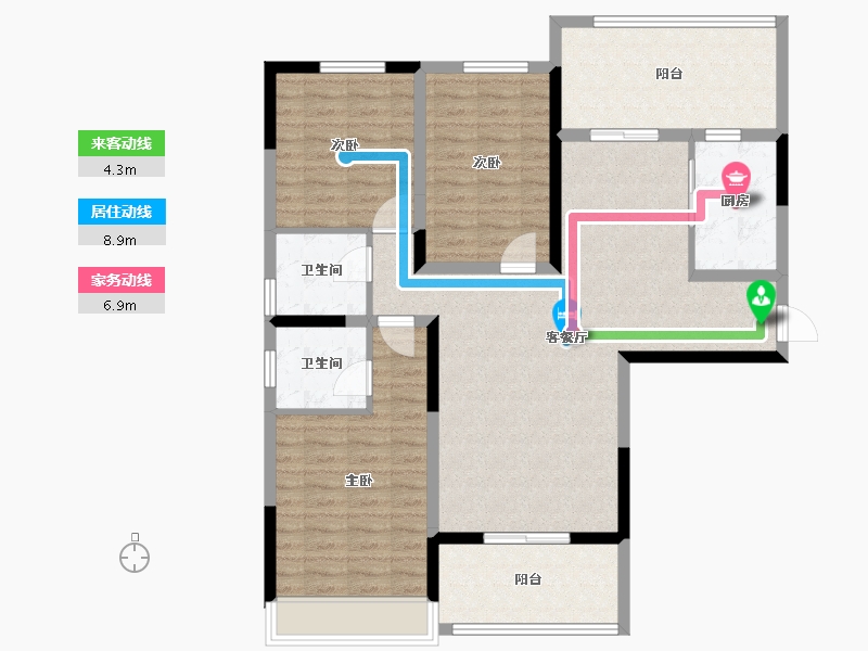 陕西省-汉中市-裕添·四季花城-108.90-户型库-动静线