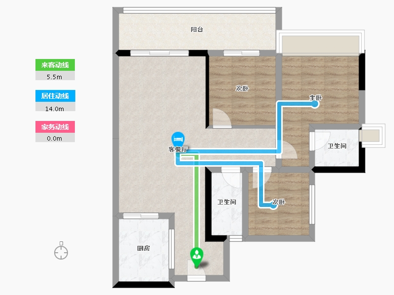 广东省-湛江市-中金时代广场-84.63-户型库-动静线