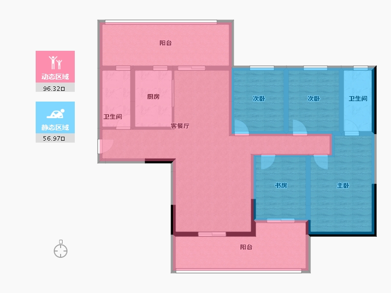 陕西省-汉中市-裕添·四季花城-136.77-户型库-动静分区