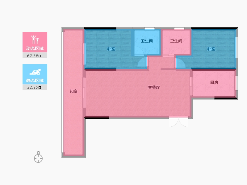 海南省-海口市-观澜湖上东区Ⅱ区-89.00-户型库-动静分区