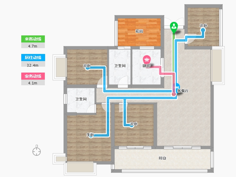 湖南省-衡阳市-飞翔华府-120.00-户型库-动静线