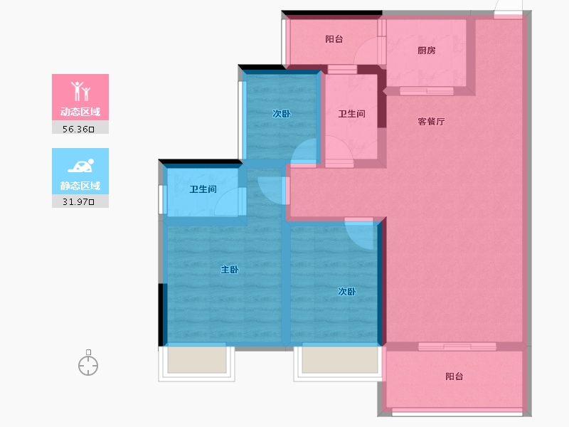 广东省-湛江市-凯悦华府-77.21-户型库-动静分区