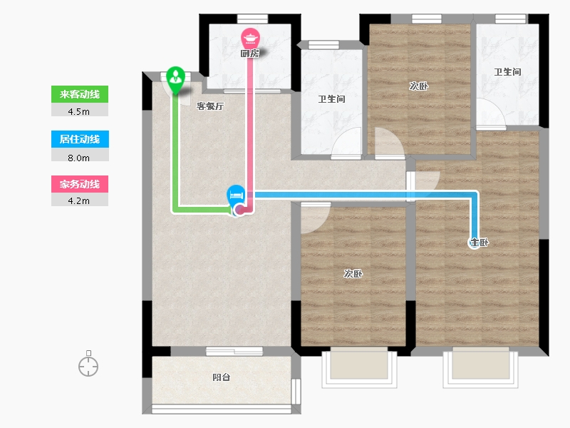 河北省-沧州市-中梁观沧海-83.35-户型库-动静线