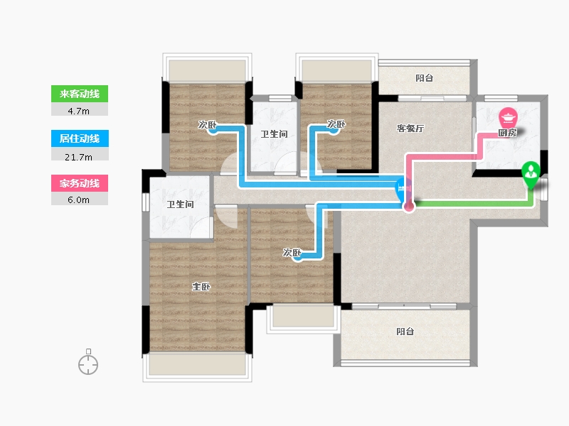 广东省-湛江市-吴川奥园冠军城-106.62-户型库-动静线