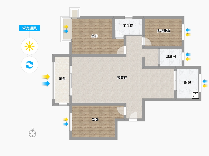 山东省-潍坊市-翰林苑-108.00-户型库-采光通风