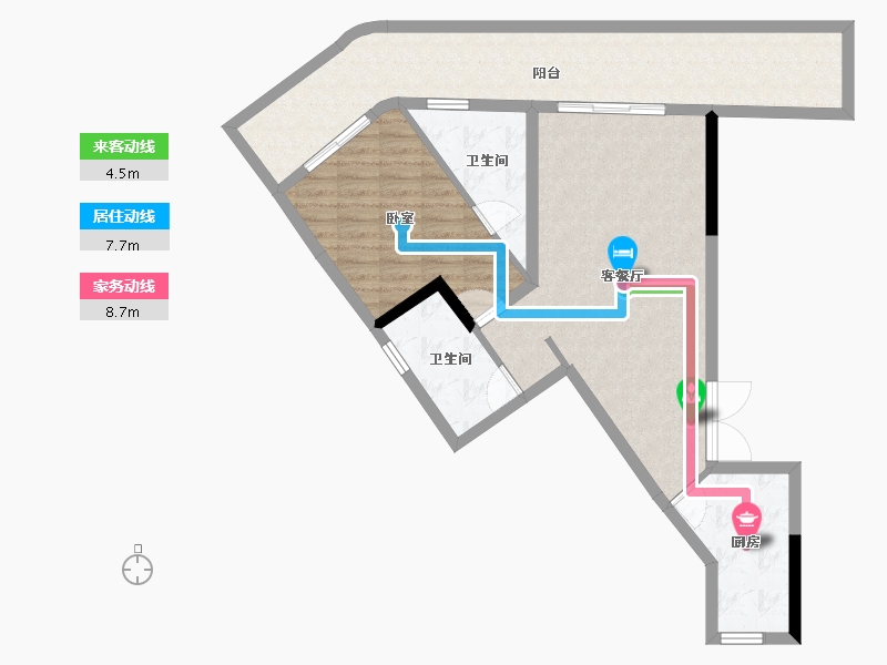 海南省-海口市-观澜湖上东区Ⅱ区-84.80-户型库-动静线