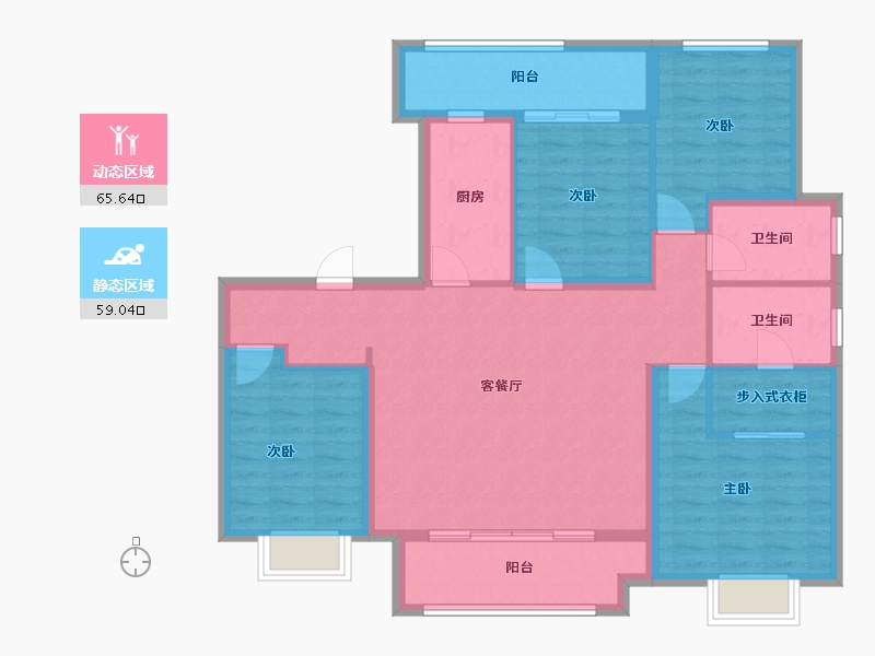 江西省-萍乡市-庄和书香半山和院-112.09-户型库-动静分区