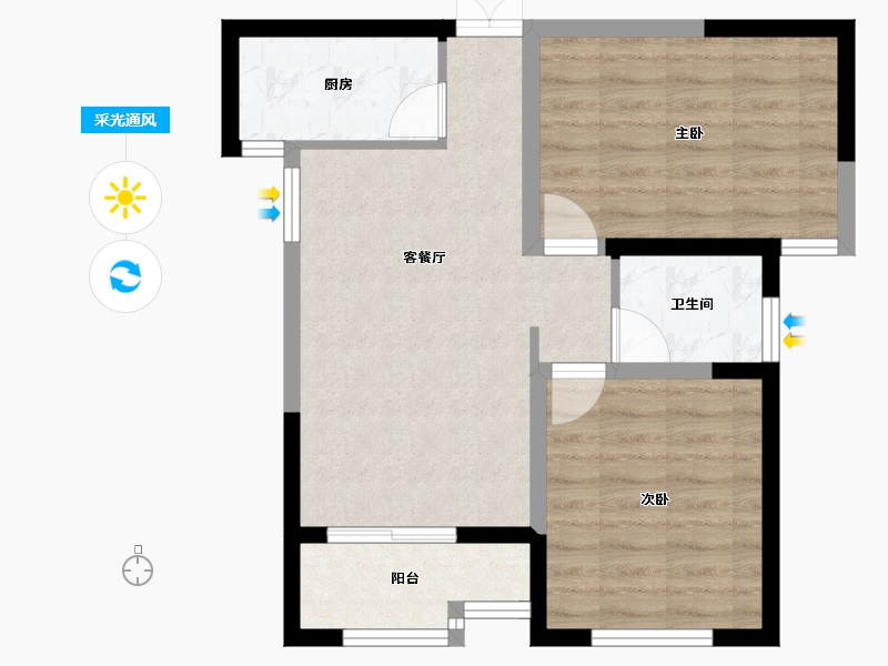 宁夏回族自治区-银川市-奥莱小镇春晓-59.21-户型库-采光通风