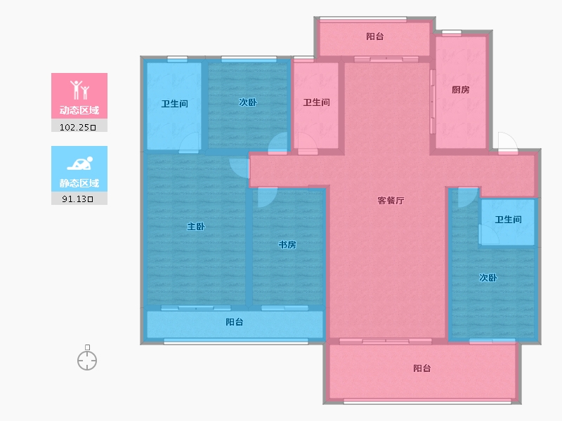 海南省-海口市-富力首府-175.18-户型库-动静分区