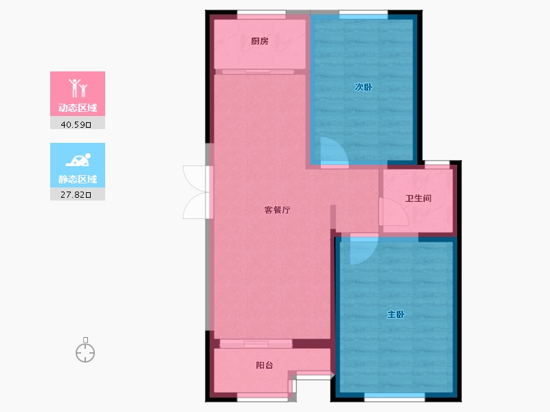 宁夏回族自治区-银川市-奥莱小镇春晓-60.96-户型库-动静分区