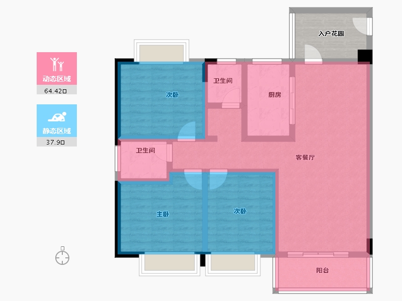 湖南省-岳阳市-中寰大厦-97.18-户型库-动静分区