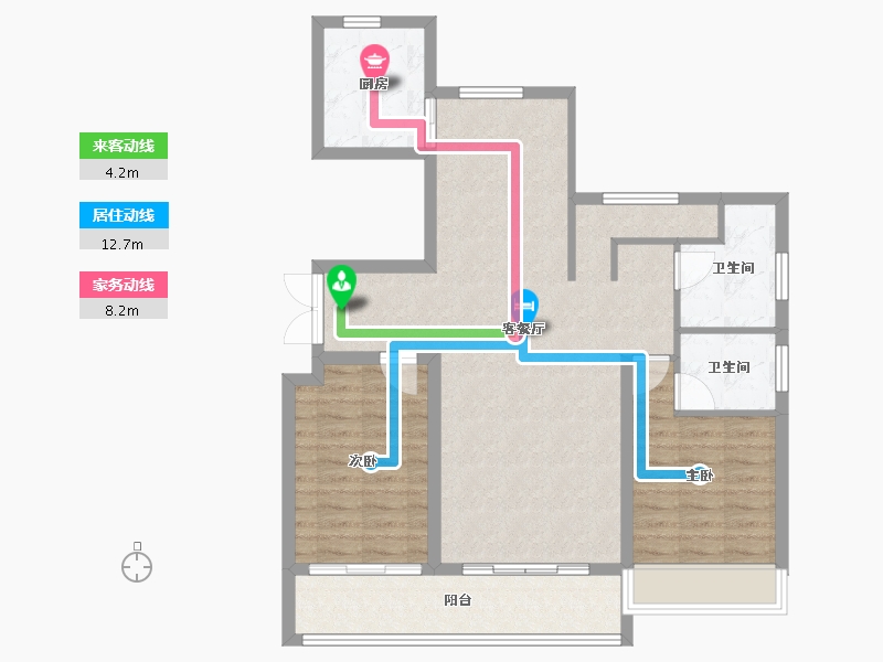 宁夏回族自治区-银川市-巨力公园和府-91.27-户型库-动静线