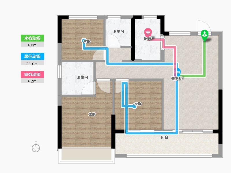 浙江省-丽水市-金地新希望风华剑桥-79.20-户型库-动静线