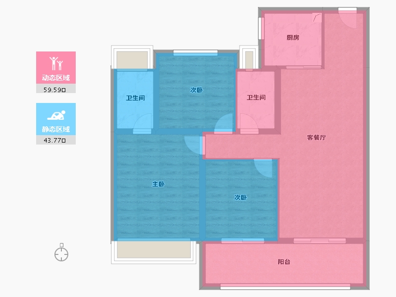 湖北省-黄冈市-红安碧桂园-92.81-户型库-动静分区