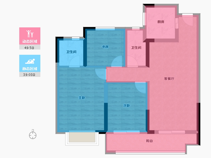 浙江省-丽水市-凯兴金宸府-78.52-户型库-动静分区