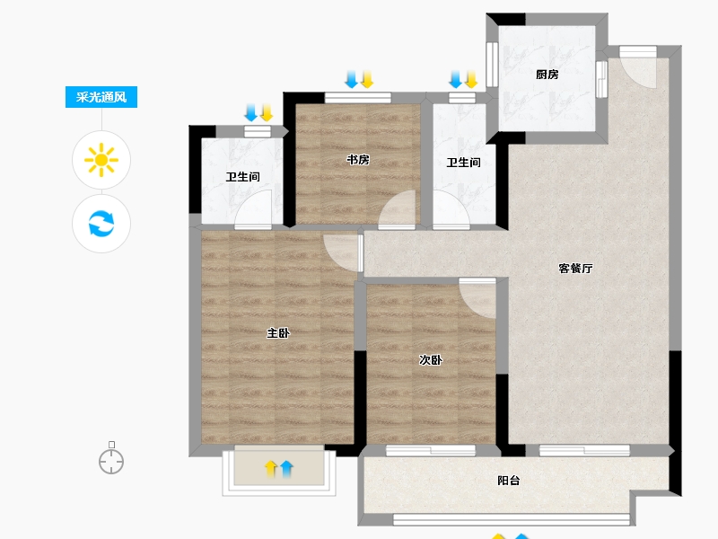 浙江省-丽水市-凯兴金宸府-78.52-户型库-采光通风