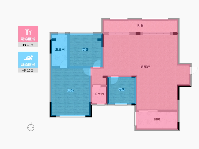 河南省-南阳市-拓丰美泉尊府-115.75-户型库-动静分区