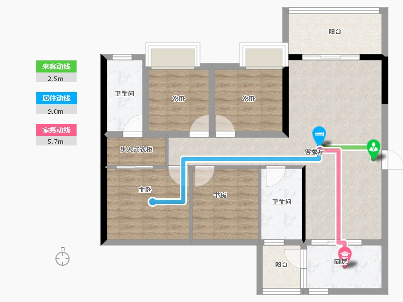 广东省-湛江市-凯悦华府-90.87-户型库-动静线