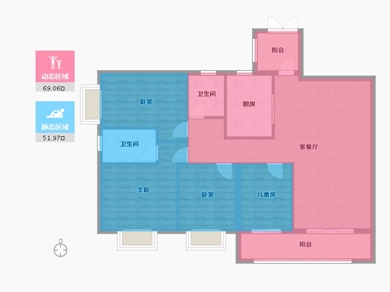 广西壮族自治区-南宁市-医科大旧房改造-116.00-户型库-动静分区