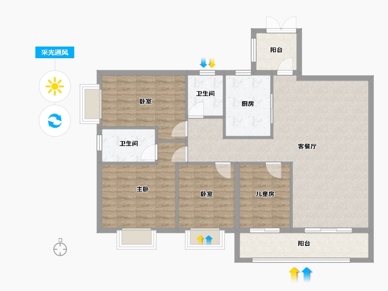 广西壮族自治区-南宁市-医科大旧房改造-116.00-户型库-采光通风