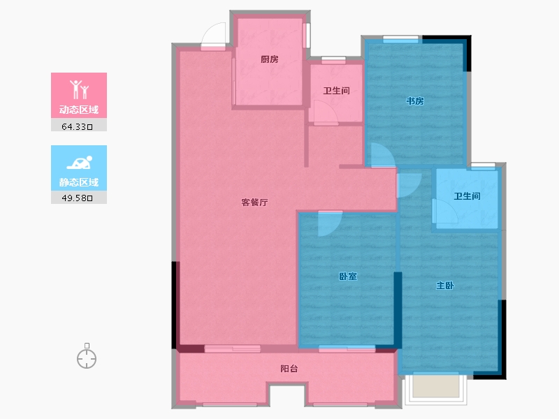 安徽省-蚌埠市-融昊外滩-104.00-户型库-动静分区