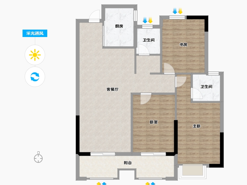 安徽省-蚌埠市-融昊外滩-104.00-户型库-采光通风