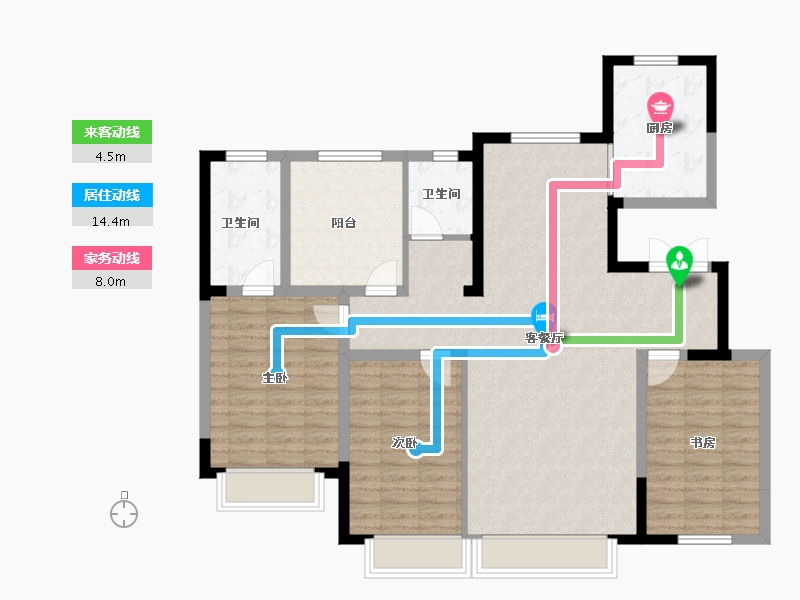 宁夏回族自治区-银川市-巨力·云都荟-114.40-户型库-动静线