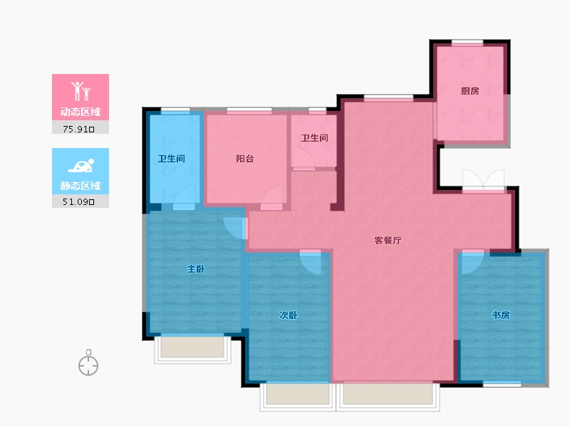 宁夏回族自治区-银川市-巨力·云都荟-114.40-户型库-动静分区