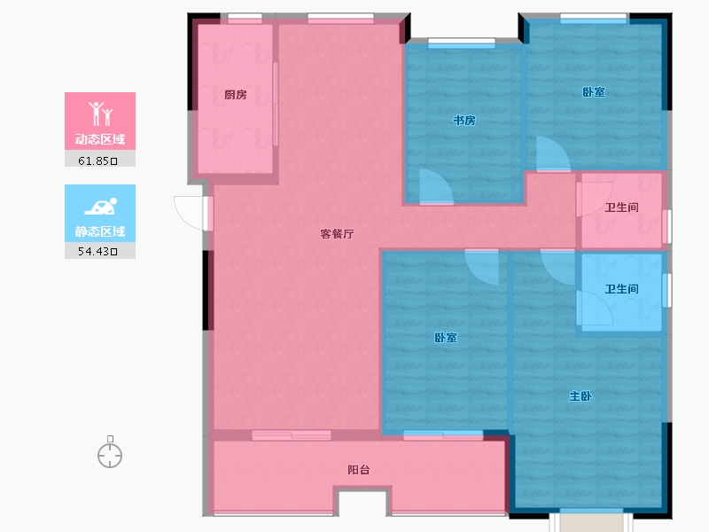 安徽省-蚌埠市-融昊外滩-106.45-户型库-动静分区