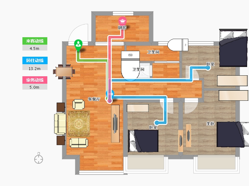 浙江省-湖州市-惠建未来宰-68.00-户型库-动静线