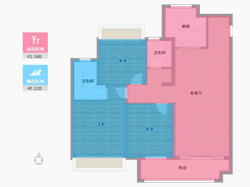 安徽省-蚌埠市-中南·观淮府-96.80-户型库-动静分区