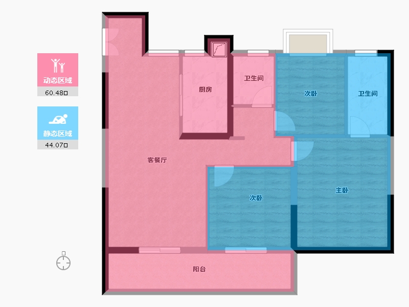 湖北省-宜昌市-宜昌城市旅游客厅国际社区-93.85-户型库-动静分区