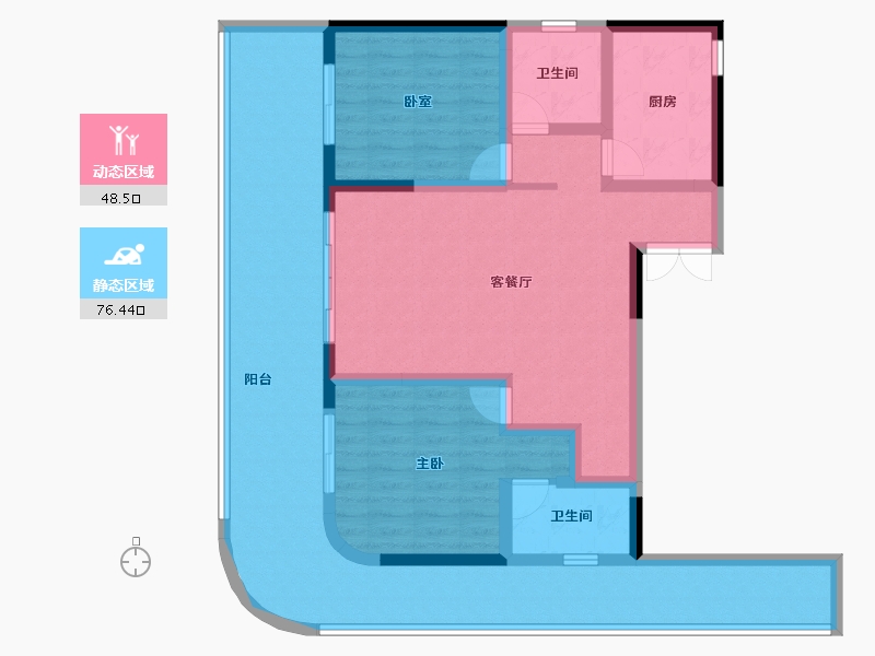 海南省-海口市-观澜湖上东区Ⅱ区-111.20-户型库-动静分区