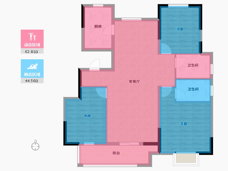 河北省-沧州市-中梁观沧海-96.46-户型库-动静分区