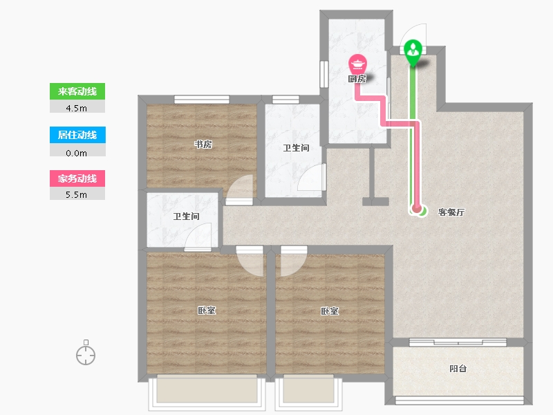 安徽省-蚌埠市-山水文园-91.95-户型库-动静线