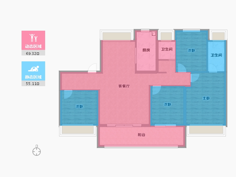 湖北省-黄冈市-红安碧桂园-112.01-户型库-动静分区