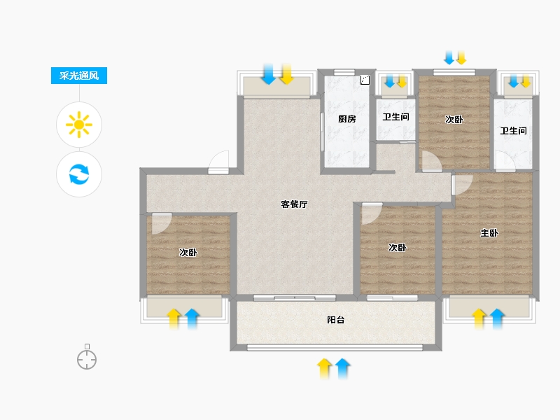 湖北省-黄冈市-红安碧桂园-112.01-户型库-采光通风