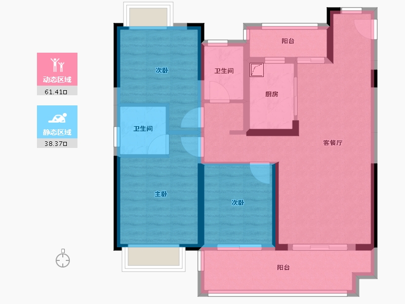 湖北省-荆州市-中建城发荆江之星-88.20-户型库-动静分区