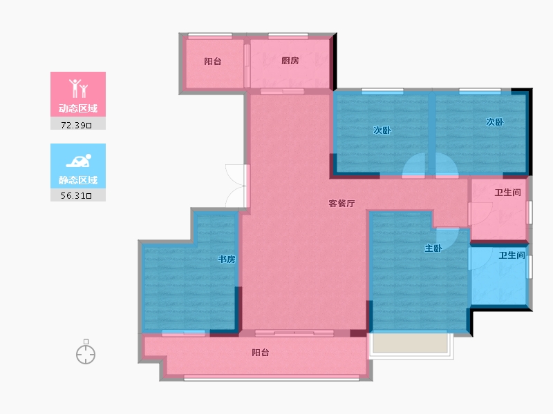 陕西省-汉中市-漢江首府-115.00-户型库-动静分区