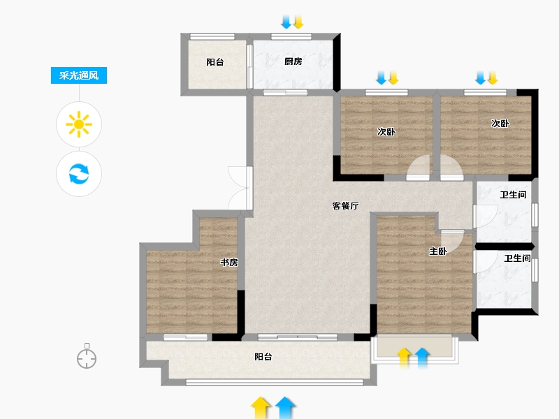 陕西省-汉中市-漢江首府-115.00-户型库-采光通风