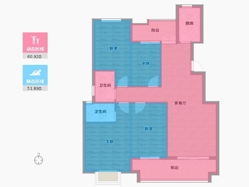 安徽省-蚌埠市-融昊外滩-102.40-户型库-动静分区