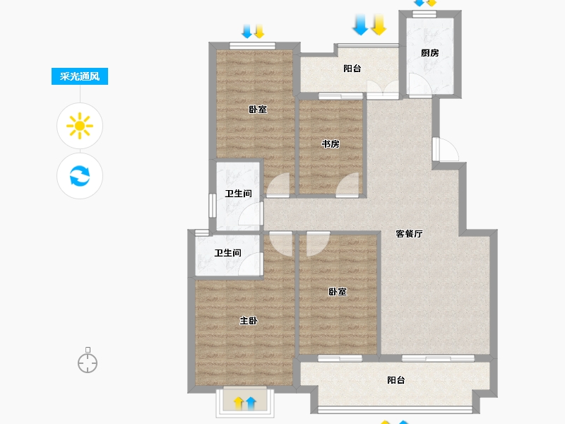 安徽省-蚌埠市-融昊外滩-102.40-户型库-采光通风