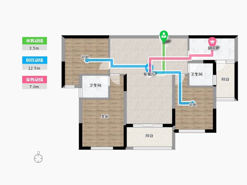 陕西省-汉中市-裕添·四季花城-95.74-户型库-动静线