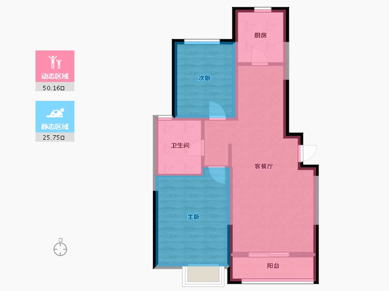 河北省-秦皇岛市-秦皇岛万达广场-67.64-户型库-动静分区