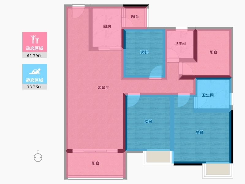 广东省-湛江市-凯悦华府-86.66-户型库-动静分区