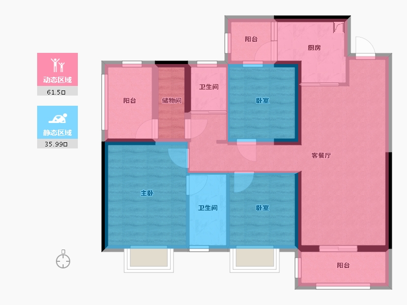 广西壮族自治区-钦州市-浦北碧桂园-110.00-户型库-动静分区