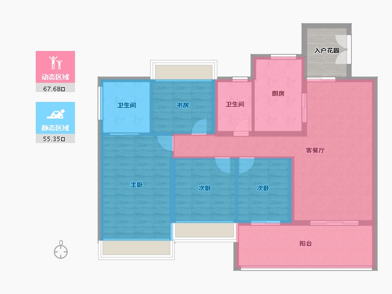 广东省-湛江市-民大蓝海峰境-116.81-户型库-动静分区